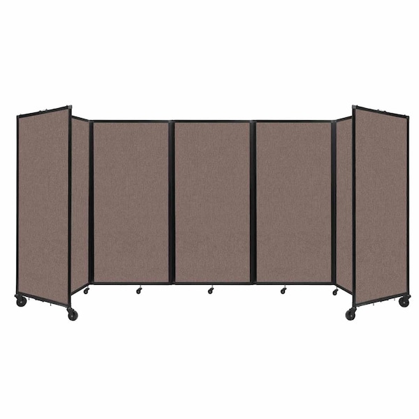 Room Divider 360 Folding Portable Partition 14' x 6' Latte Fabric